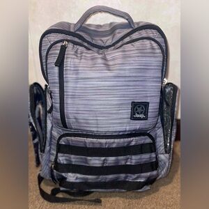 Diaper Bag w/insulated pouch, wipe holder, and many more features. Gently used